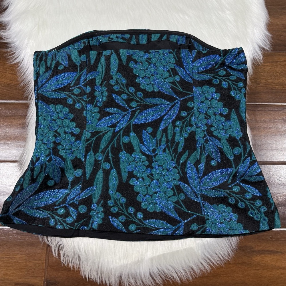 Lilly Pulitzer Women's Size 10 Lagoon Berry Brocade Camilo‎ Strapless Corset Top - Picture 7 of 10